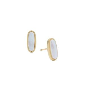 Kendra Scott Mae Stud Earrings Gold Mother Of Pearl NWT